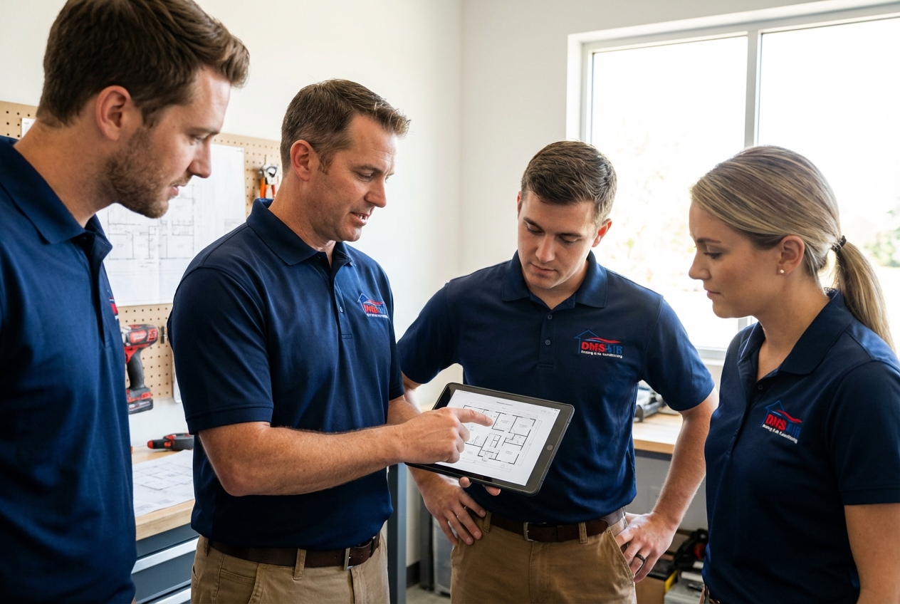 DMSAIR professional HVAC team in the office